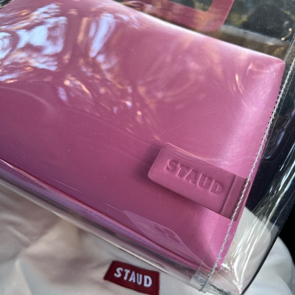 NEW STAUD pink pvc and leather medium Shirley bag - Picture 6 of 8